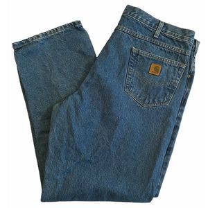 Carhartt Mens Relaxed Fit Straight Leg Jeans B160 DST Medium Wash Size 42x32